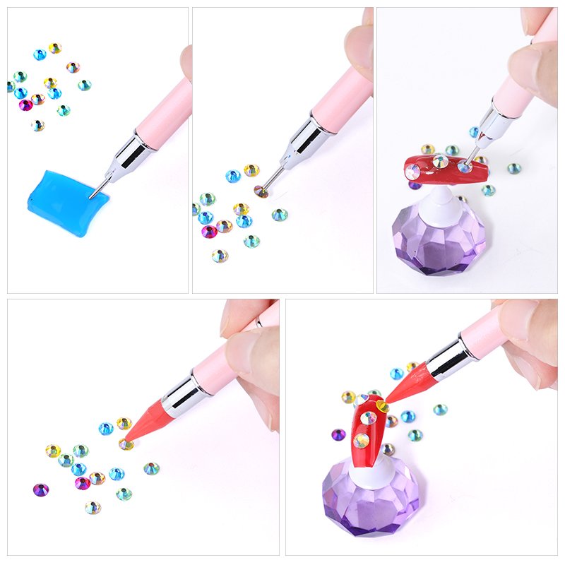 Dual Heads Rhinestone Picking Point Drill Pen Diamond Painting Wax Pencil