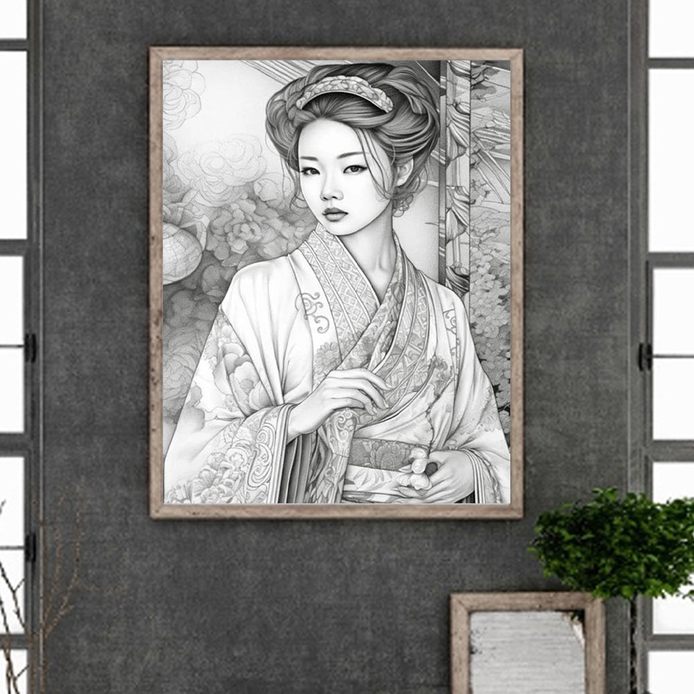 Retro Woman - Full Round Drill Diamond Painting 40*50CM