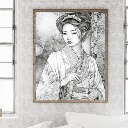 Retro Woman - Full Round Drill Diamond Painting 40*50CM