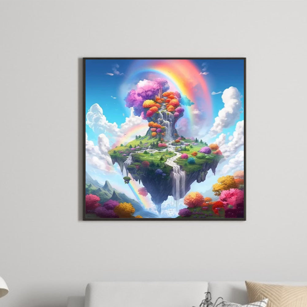 Fantasy Scenery Of Sky Island - Full Round Drill Diamond Painting 50*50CM