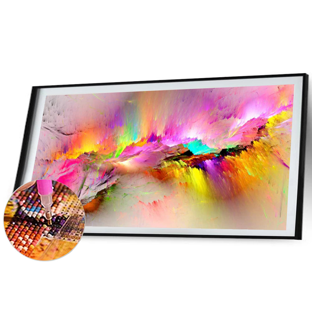 Rainbow Flower Rock - Full Round Drill Diamond Painting 80*40CM