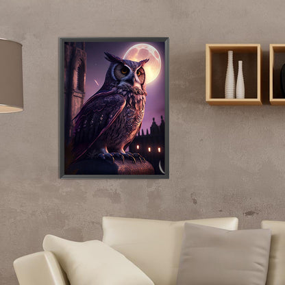 Owl - Full Round Drill Diamond Painting 30*40CM
