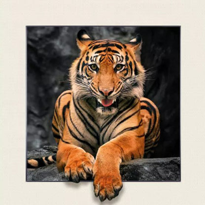 3D Picture Frame Tiger - Full Round Drill Diamond Painting 35*35CM