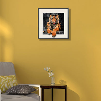 3D Picture Frame Tiger - Full Round Drill Diamond Painting 35*35CM