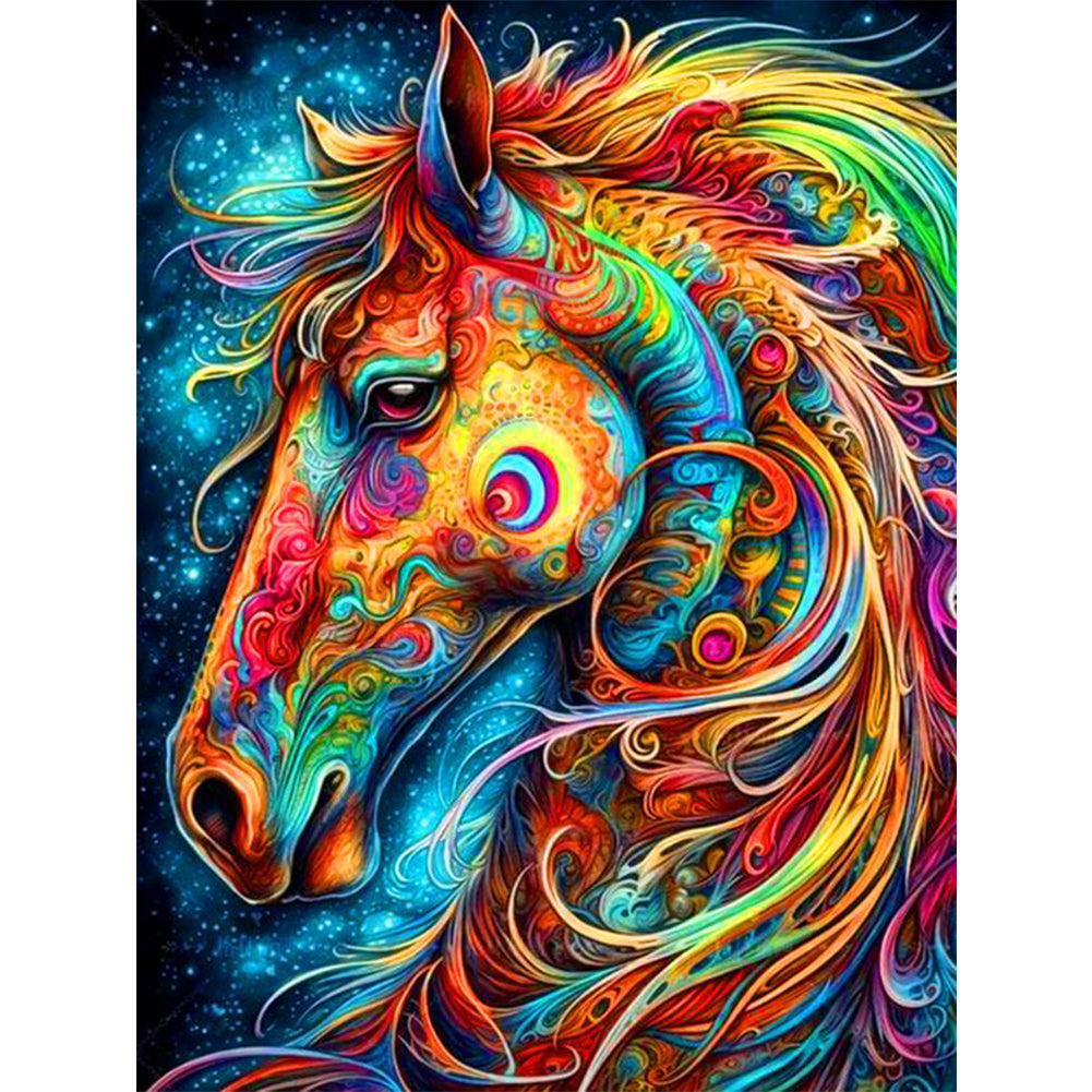 Color Horse - 11CT Stamped Cross Stitch 40*55CM