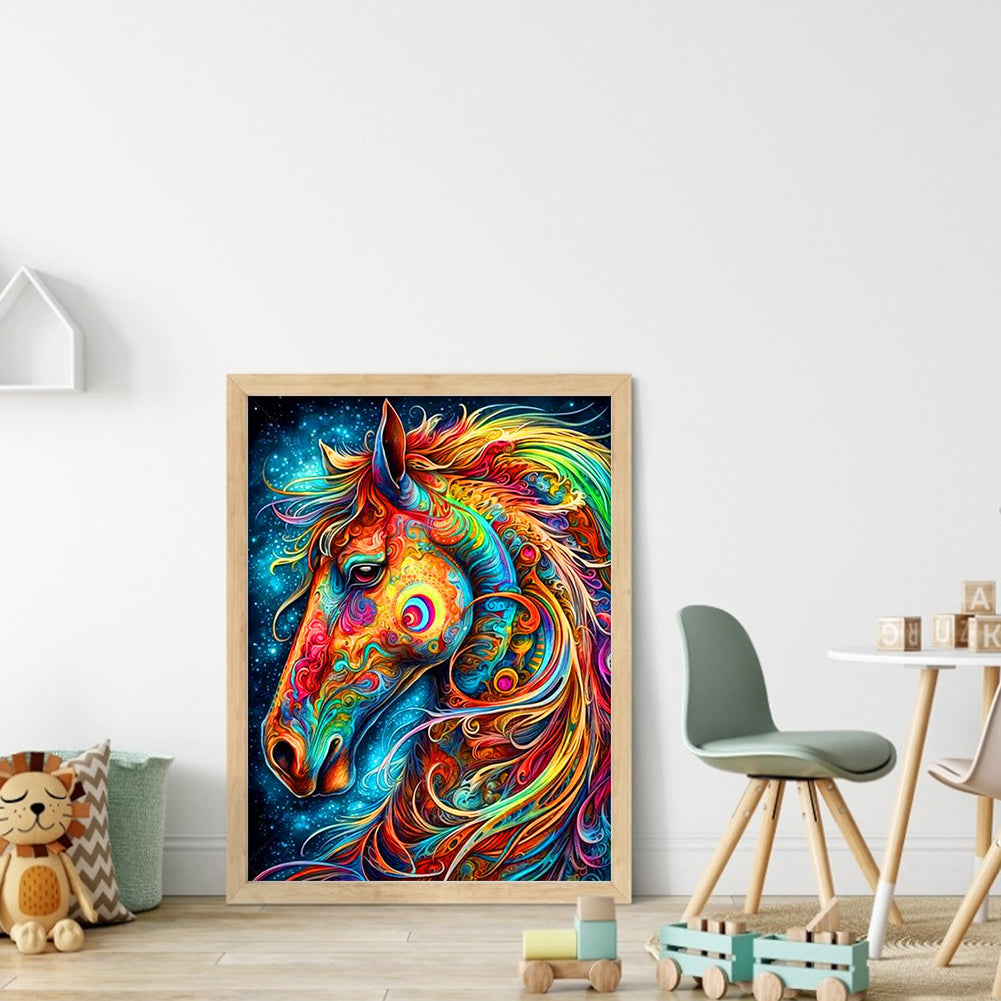 Color Horse - 11CT Stamped Cross Stitch 40*55CM