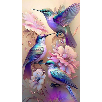 Flower Hummingbird - Full Square Drill Diamond Painting 40*70CM