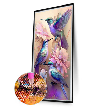 Flower Hummingbird - Full Square Drill Diamond Painting 40*70CM