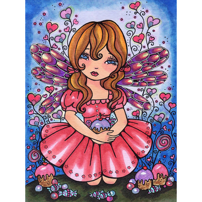 Butterfly Little Girl - Full Round Drill Diamond Painting 30*40CM