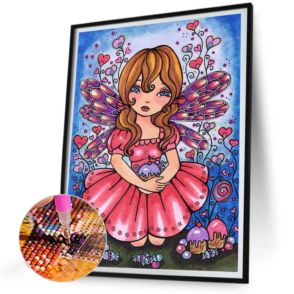 Butterfly Little Girl - Full Round Drill Diamond Painting 30*40CM