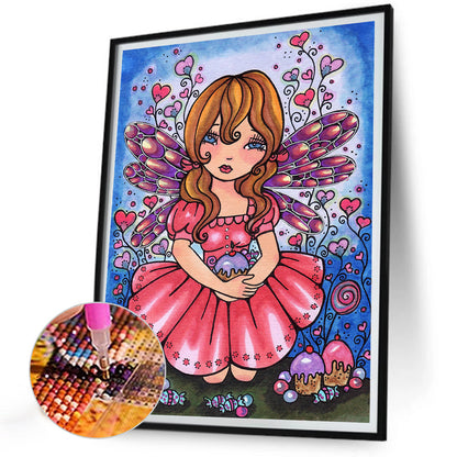 Butterfly Little Girl - Full Round Drill Diamond Painting 30*40CM