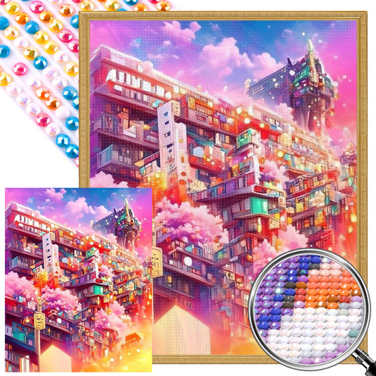 Colorful City - Full AB Round Drill Diamond Painting 40*50CM