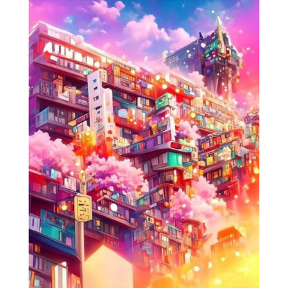 Colorful City - Full AB Round Drill Diamond Painting 40*50CM