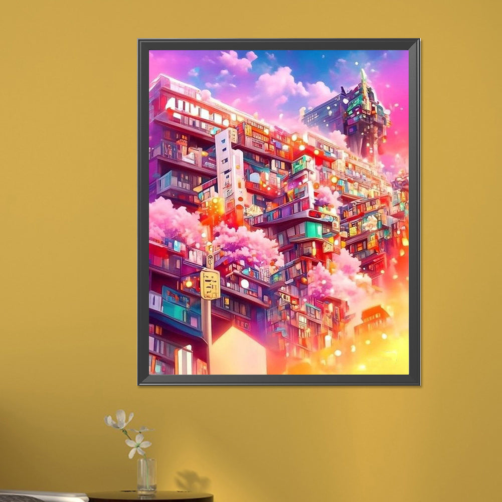 Colorful City - Full AB Round Drill Diamond Painting 40*50CM