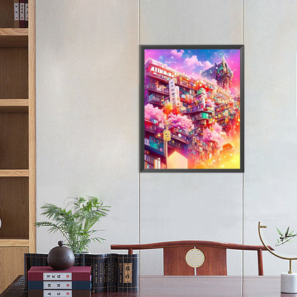 Colorful City - Full AB Round Drill Diamond Painting 40*50CM