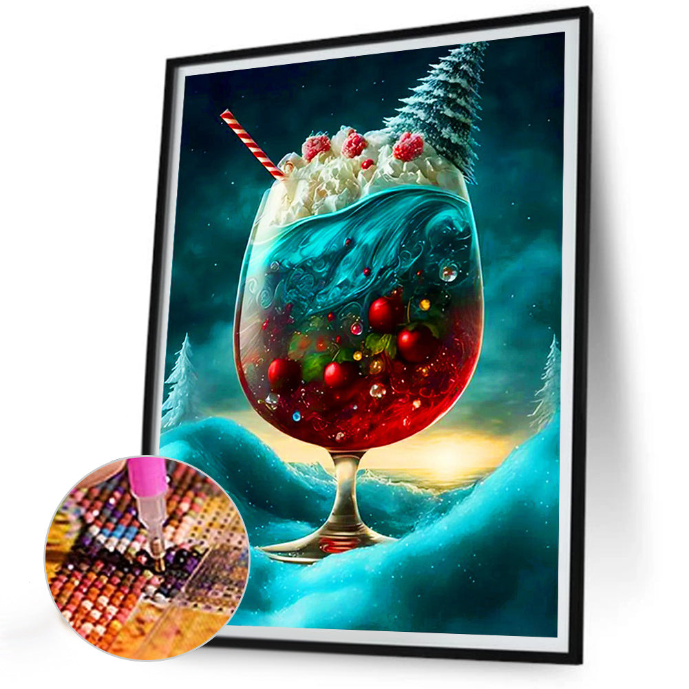 Christmas Water Glass - Full Round Drill Diamond Painting 30*40CM