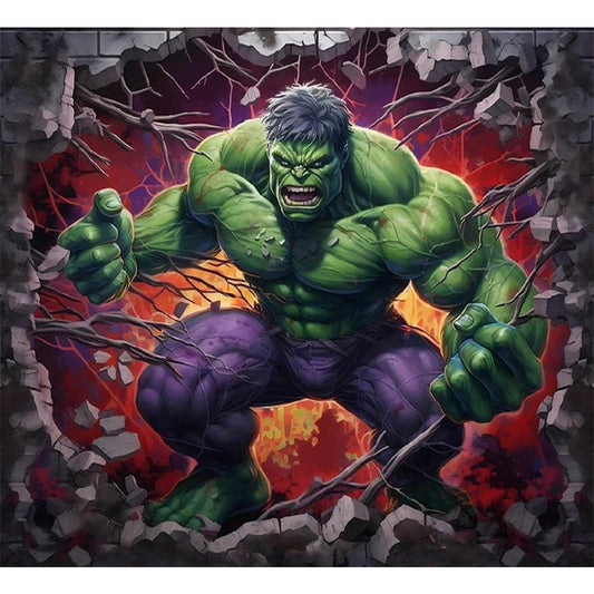 Superhero In Action Hulk - Full Round Drill Diamond Painting 55*50CM