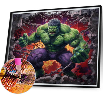 Superhero In Action Hulk - Full Round Drill Diamond Painting 55*50CM