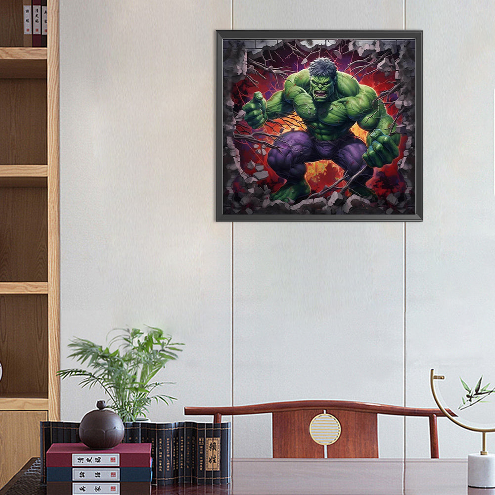 Superhero In Action Hulk - Full Round Drill Diamond Painting 55*50CM