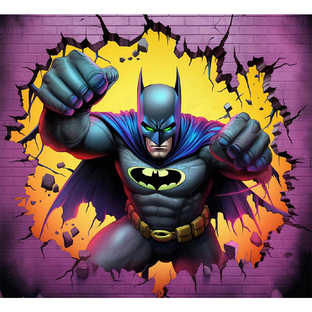 Superhero In Action Batman - Full Round Drill Diamond Painting 55*50CM