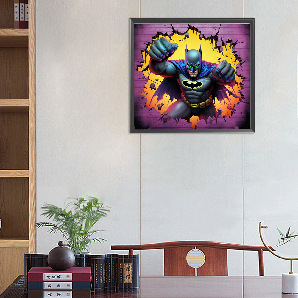 Superhero In Action Batman - Full Round Drill Diamond Painting 55*50CM