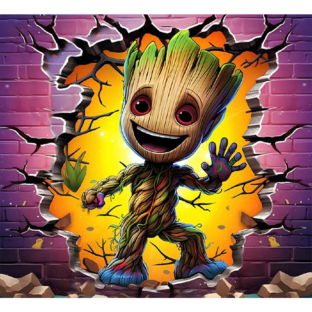 Superhero In Action Groot - Full Round Drill Diamond Painting 55*50CM
