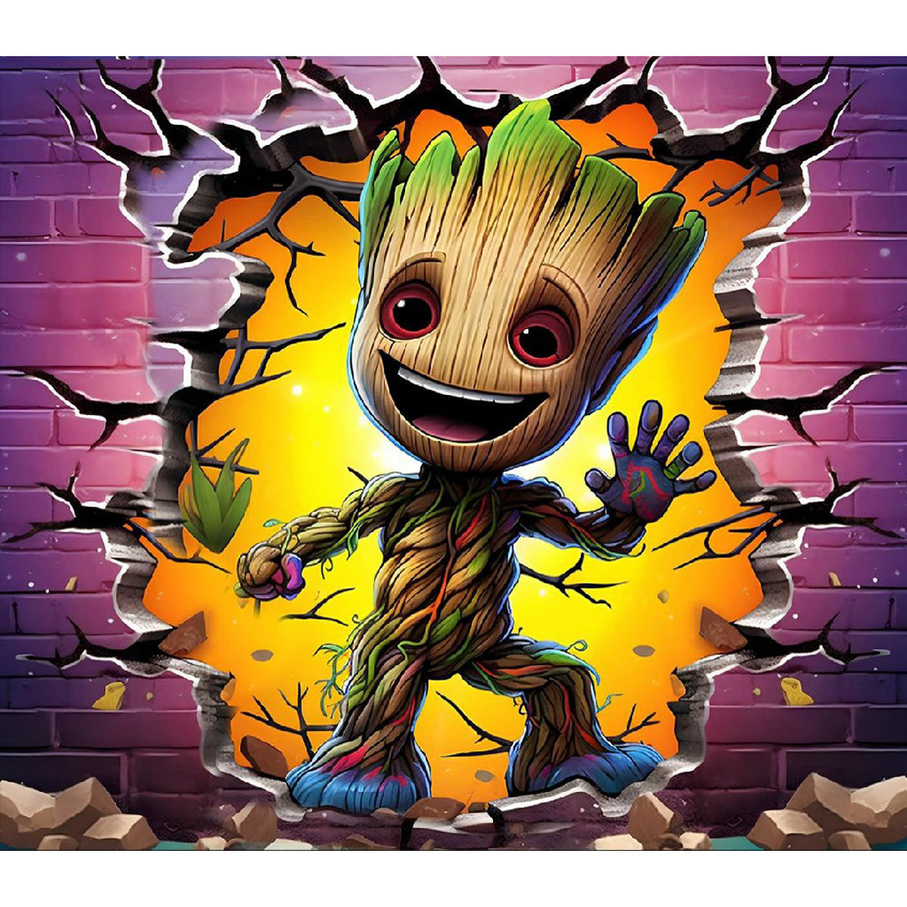 Superhero In Action Groot - Full Round Drill Diamond Painting 55*50CM