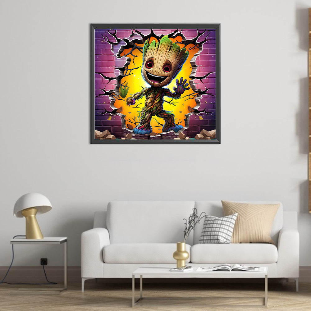 Superhero In Action Groot - Full Round Drill Diamond Painting 55*50CM
