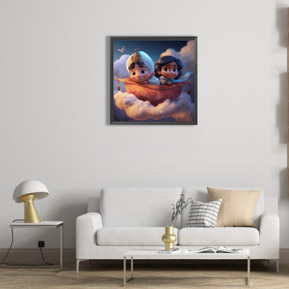 Aladdin And Princess Jasmine Cartoon Version - Full Round Drill Diamond Painting 50*50CM