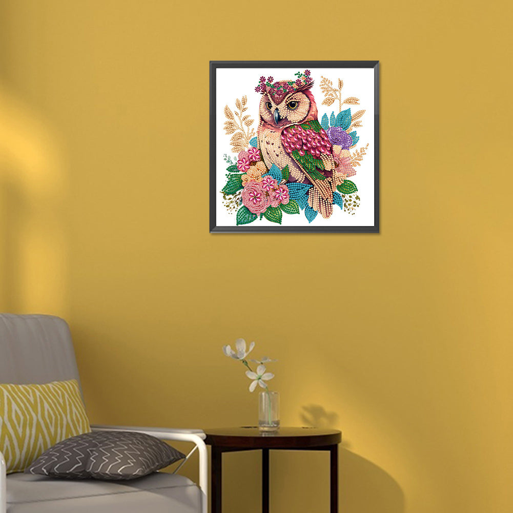 Owl -  Special Shaped Drill Diamond Painting 30*30CM