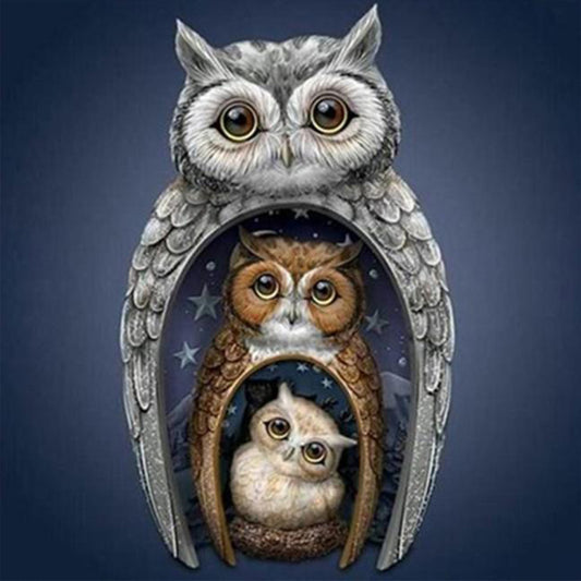 Owl - Full Round Drill Diamond Painting 50*50CM