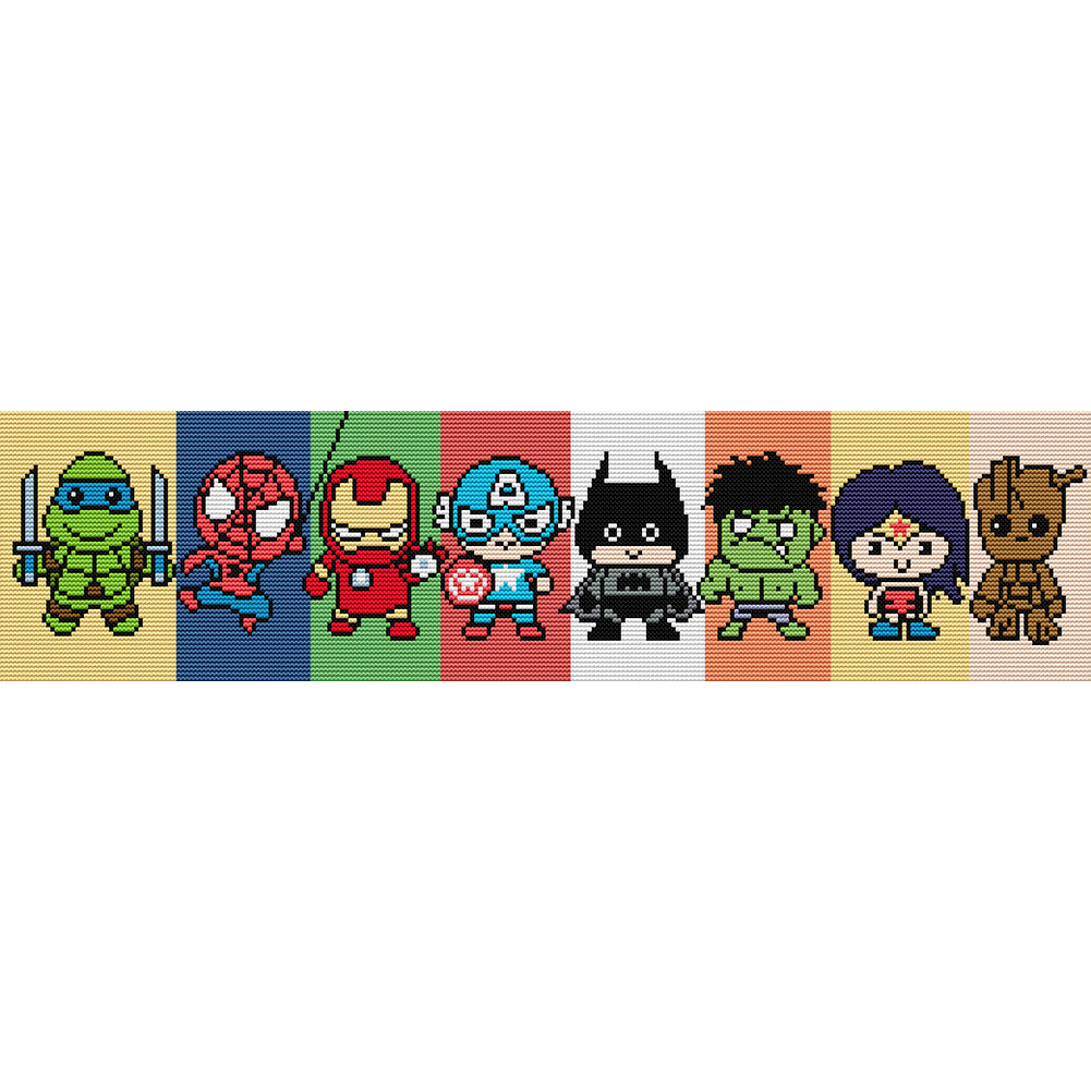 Super Hero - 14CT Stamped Cross Stitch 55*16CM(Joy Sunday)