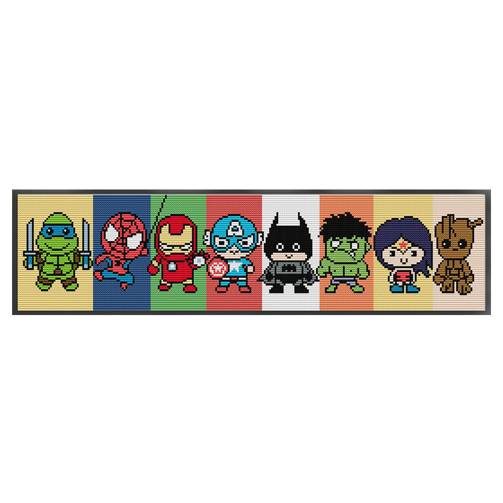 Super Hero - 14CT Stamped Cross Stitch 55*16CM(Joy Sunday)