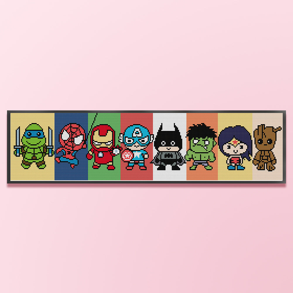 Super Hero - 14CT Stamped Cross Stitch 55*16CM(Joy Sunday)