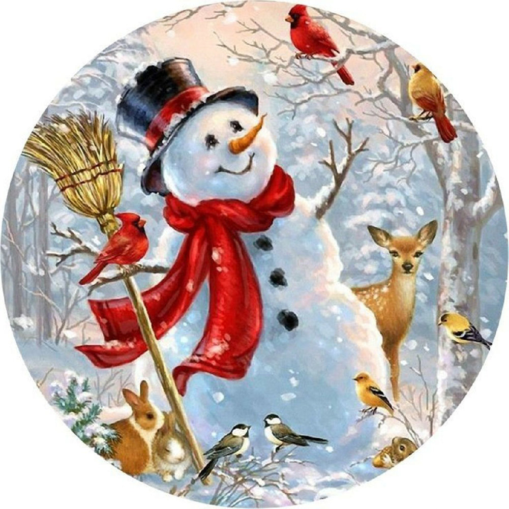 Snowman - Full Round Drill Diamond Painting 30*30CM