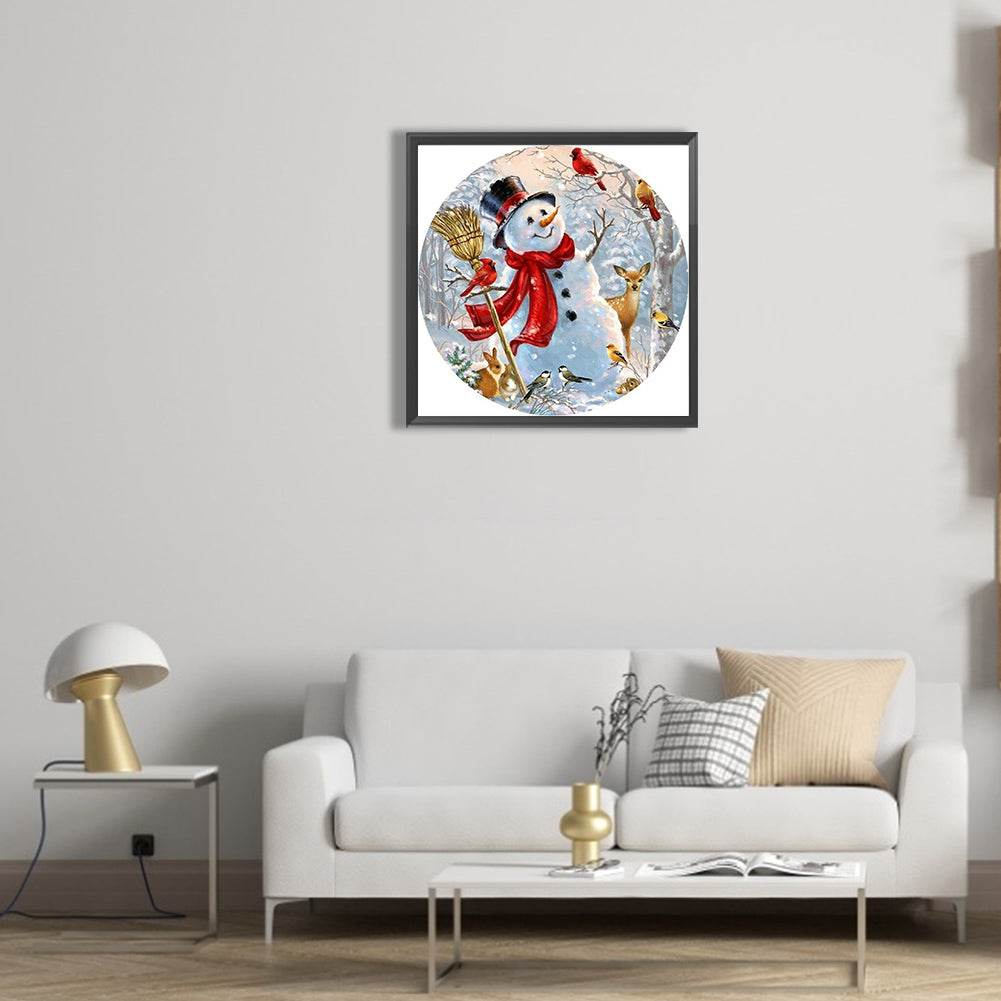 Snowman - Full Round Drill Diamond Painting 30*30CM