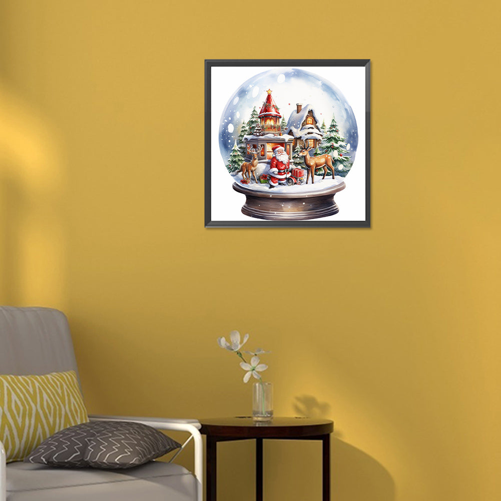 Santa Crystal Ball - Full Round Drill Diamond Painting 30*30CM