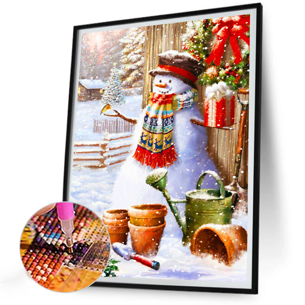 Christmas Snowman - Full Round Drill Diamond Painting 30*40CM