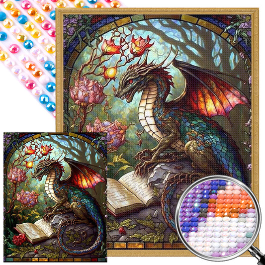Reading Pterosaur - Full AB Round Drill Diamond Painting 40*50CM