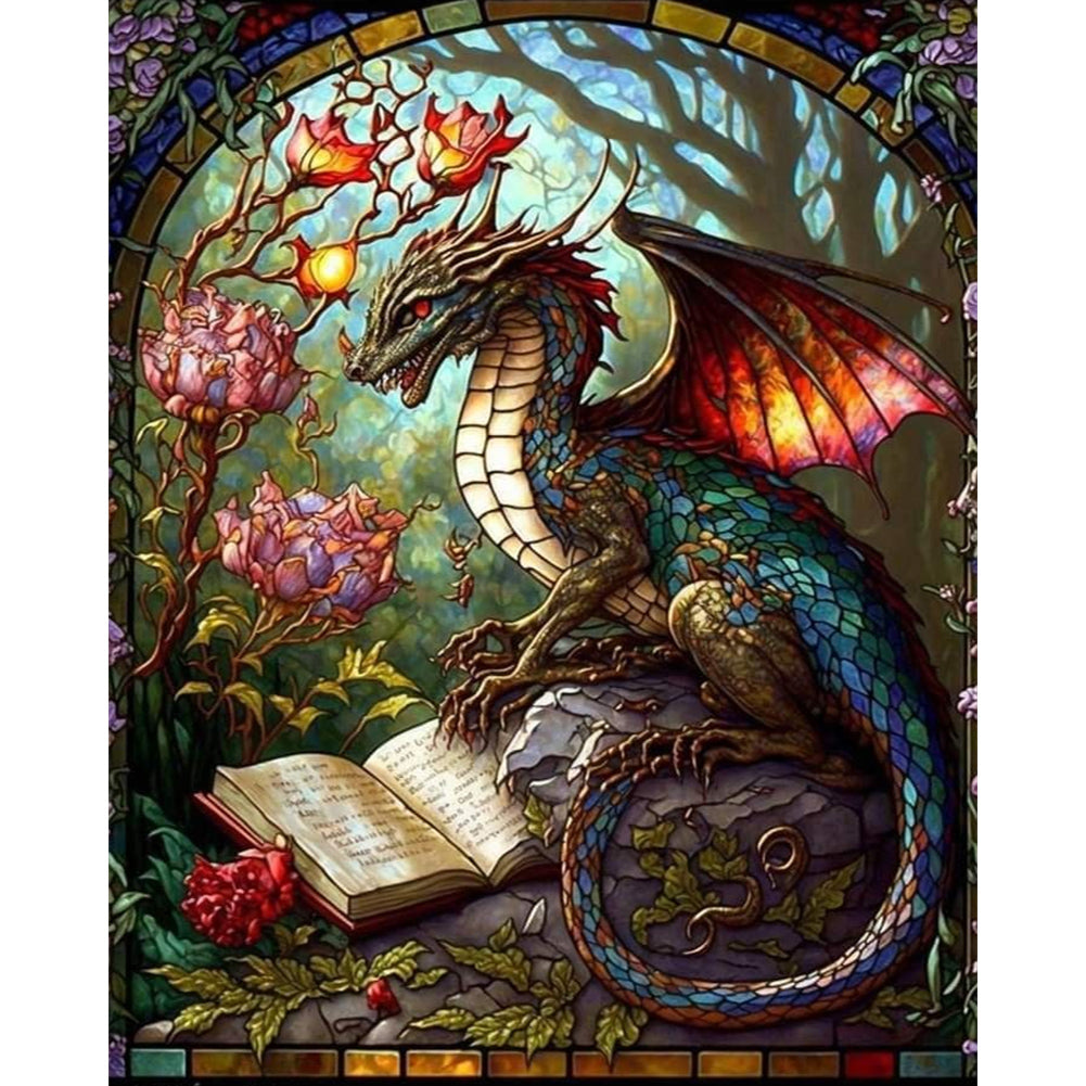 Reading Pterosaur - Full AB Round Drill Diamond Painting 40*50CM