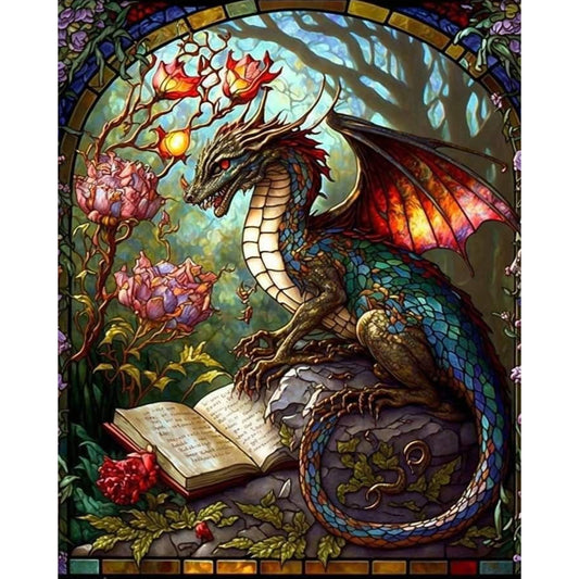 Reading Pterosaur - Full AB Round Drill Diamond Painting 40*50CM