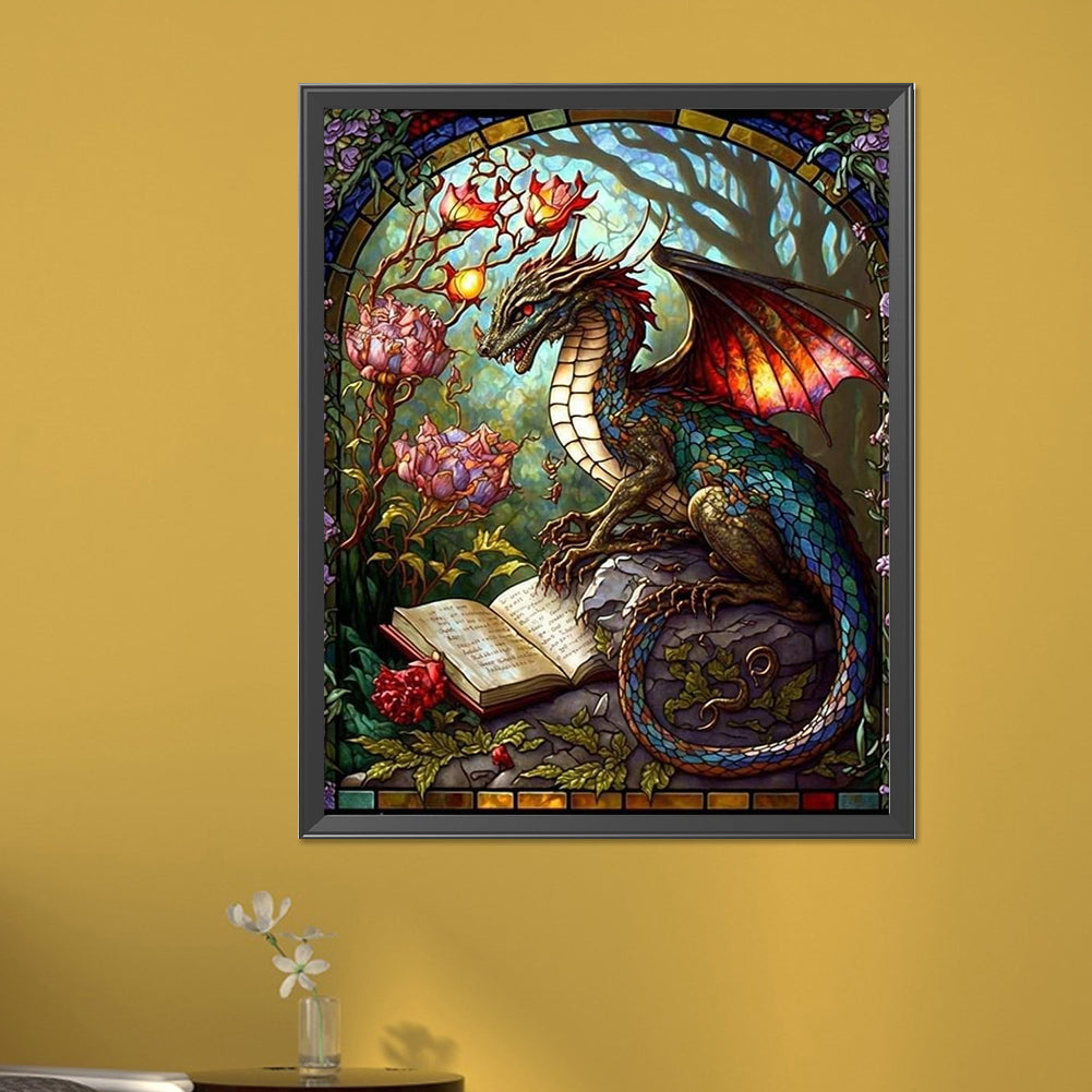 Reading Pterosaur - Full AB Round Drill Diamond Painting 40*50CM