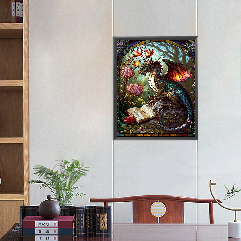 Reading Pterosaur - Full AB Round Drill Diamond Painting 40*50CM