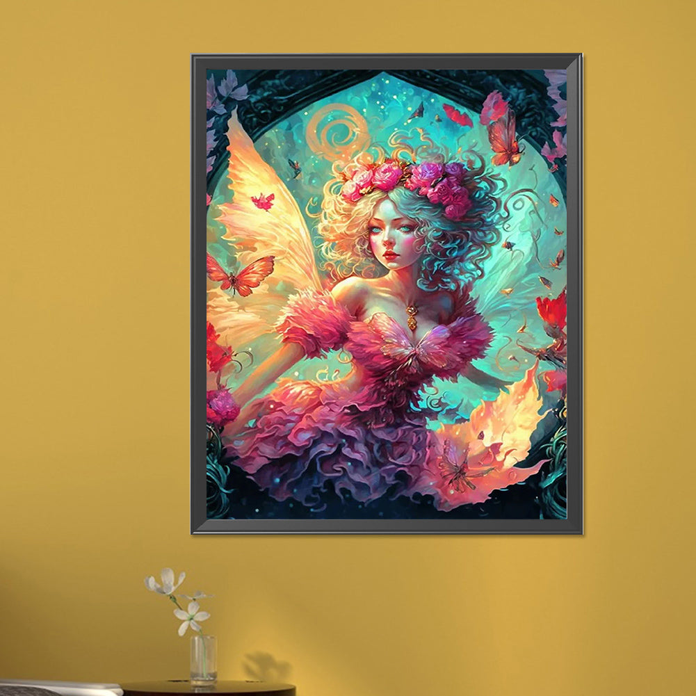 Butterfly Girl - Full AB Round Drill Diamond Painting 40*50CM