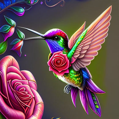 Hummingbird - Full Round Drill Diamond Painting 30*30CM