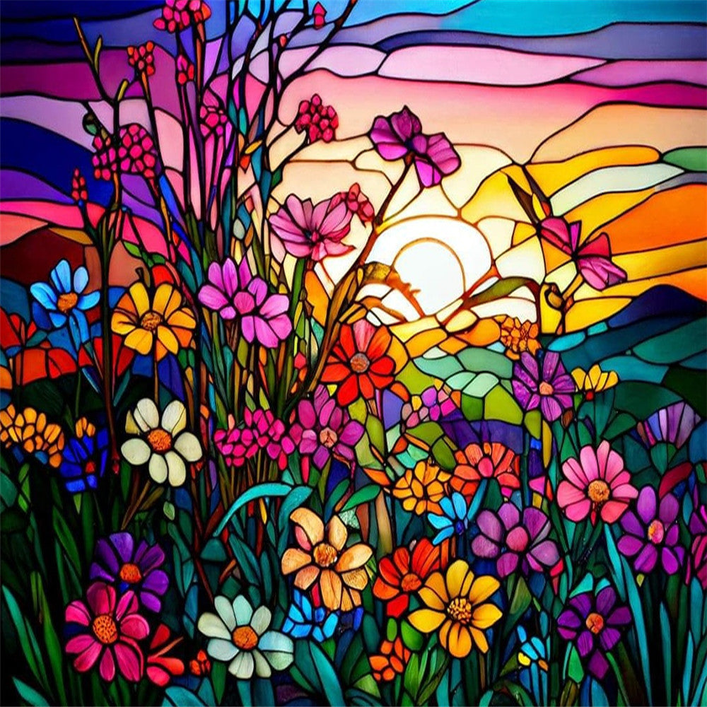 Sunset Daisy - Full Square Drill Diamond Painting 50*40CM