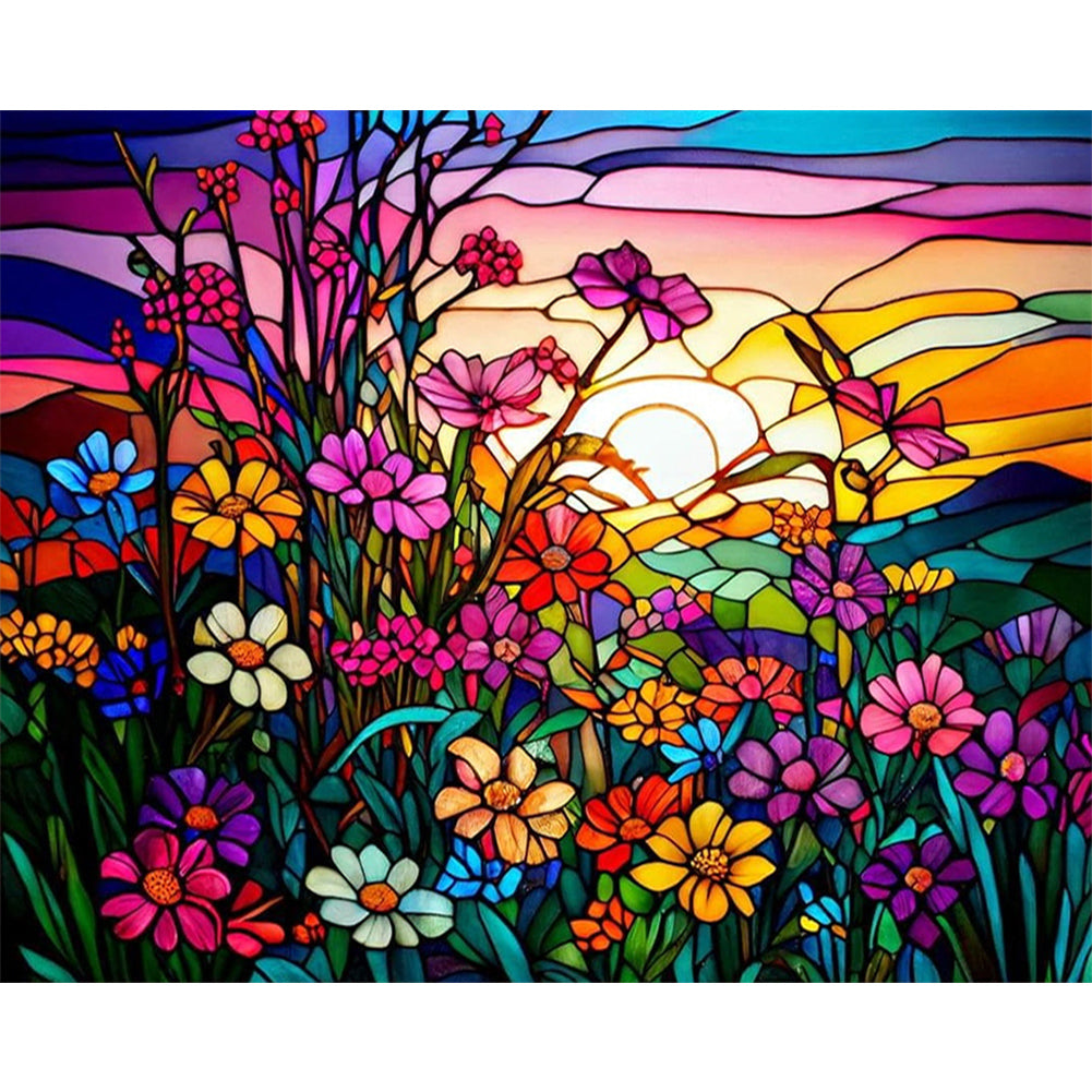 Sunset Daisy - Full Square Drill Diamond Painting 50*40CM