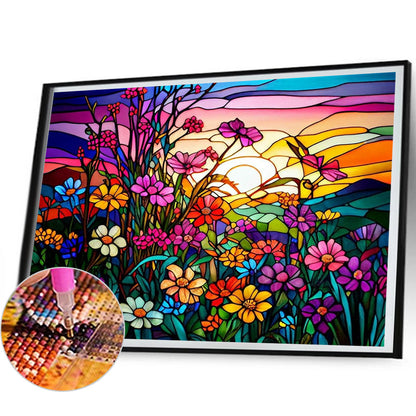 Sunset Daisy - Full Square Drill Diamond Painting 50*40CM