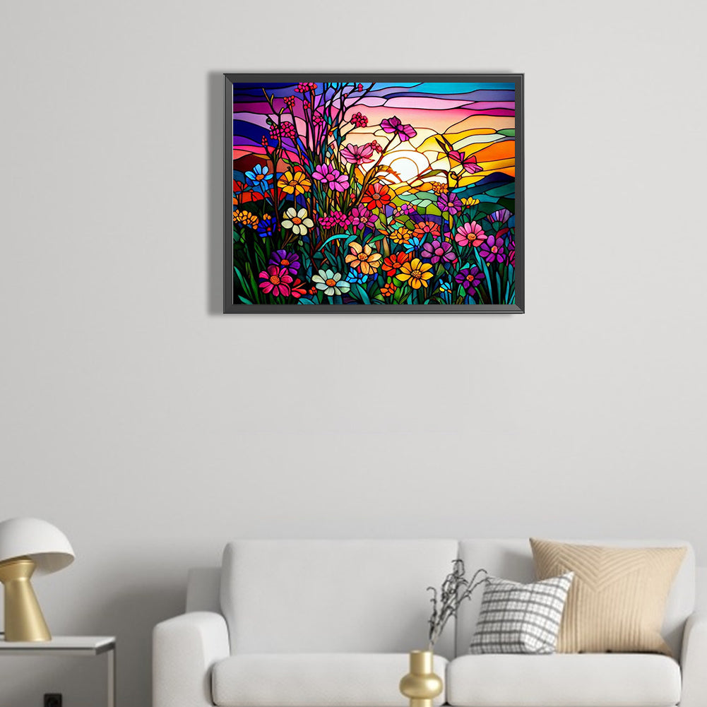 Sunset Daisy - Full Square Drill Diamond Painting 50*40CM