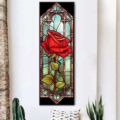 Rose Glass Painting - Full Round Drill Diamond Painting 30*90CM